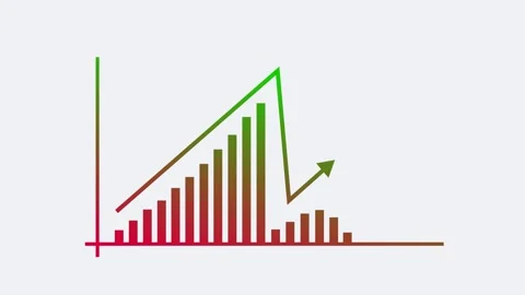Simple bar chart with an upward arrow growth progress and financial success.. Stock Footage 337178423