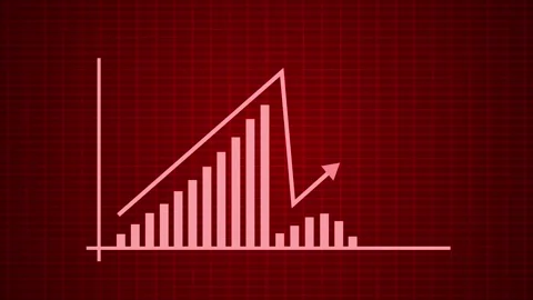 Simple bar chart with an upward arrow growth progress and financial success.. Stock Footage 337178426