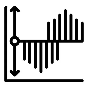 Simple bar graph icon with arrows Stock Illustration