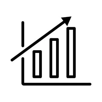 Simple bar graph. Statistics and growth. Vector. Stock Illustration