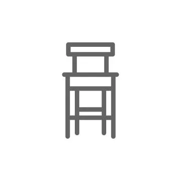 Simple bar stool line icon. Symbol and sign vector illustration design. Editable Stock Illustration