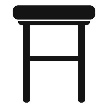 Simple bar stool with round seat silhouette icon Stock Illustration