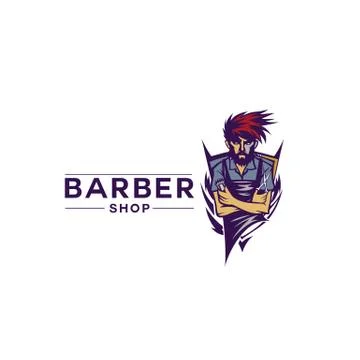 Simple barber shop icon vector illustration Stock Illustration