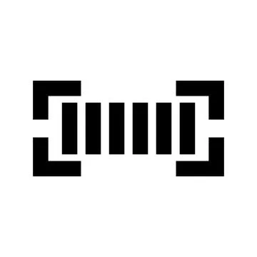 Simple barcode scan silhouette icon. Merchandise management. Vector. Illustrazione stock