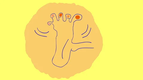 Simple barefoot animation. Video stock 149996191