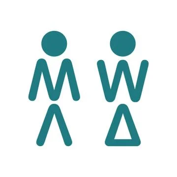 Simple basic sign icon male and female toilet. Stock Illustration