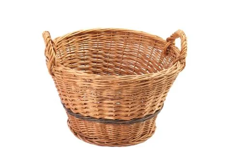 Simple basket on white Stock Photos