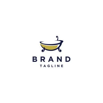 Simple Bathtub Logo Design Stock Illustration
