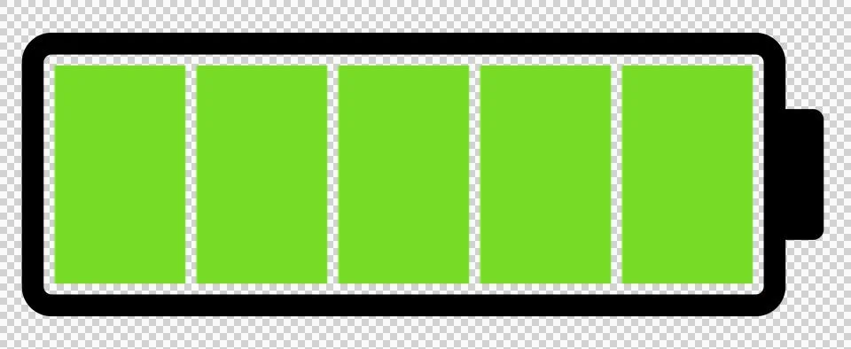 Simple battery icon indicating full charge Stock Illustration