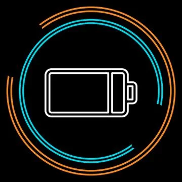 Simple Battery Thin Line Vector Icon Stock Illustration