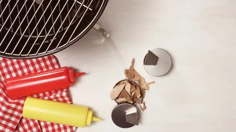 Simple BBQ cooking set in plastic case. Stock-Footage 91563895