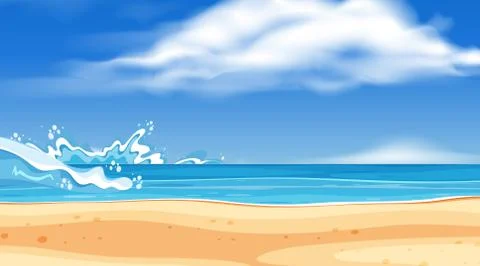 A simple beach scene Illustrazione stock