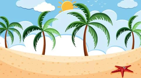 A simple beach scene Illustrazione stock