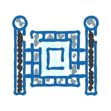 Simple bed headboard concept drawing illustrating bedroom furniture Stockillustratie