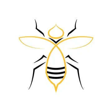 Simple Bee Logo Vector Stock Illustration