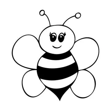 Simple bee vector doodle Stock Illustration