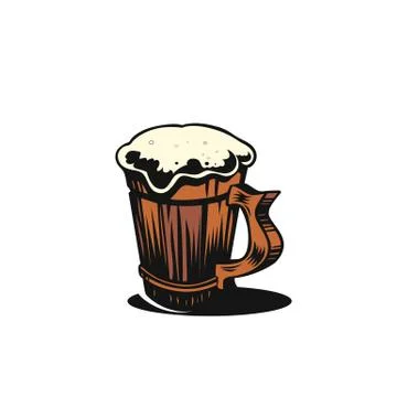 Simple beer mug vector illustration. Stock Illustration