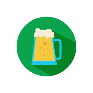 Simple Beer Pitcher Flat Icon Illustration