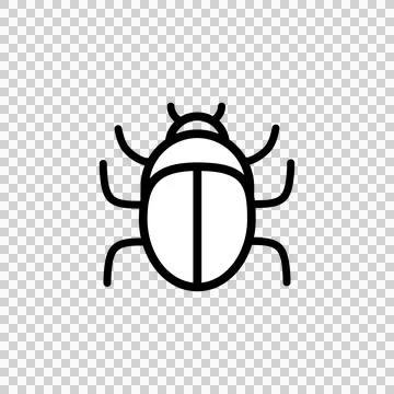 Simple Beetle Insect Symbol. Minimal Scarab Bug Vector Illustration Icon Stock Illustration