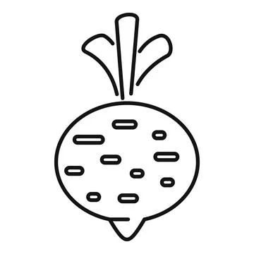 Simple beetroot icon showing growing vegetable with leaves Illustrazione stock