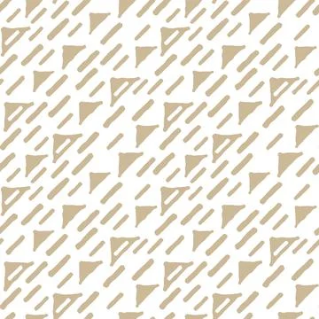 Simple beige and white Seamless repeat pattern. Drawing consist of jagged tri Stock Illustration