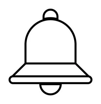 Simple bell shape in black outline, showcasing minimalistic design. Ideal for Stock Illustration