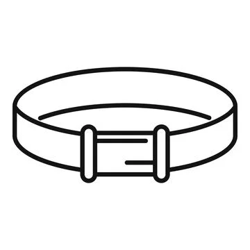 Simple belt icon with rectangular buckle closing line icon Stock Illustration