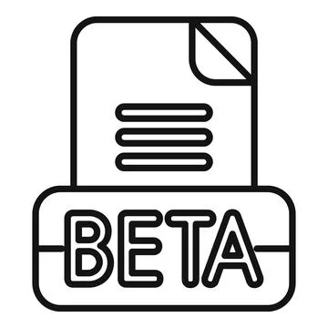 Simple beta version document file icon showing testing phase 스톡 일러스트