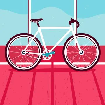 Simple bicycle clean vector white background no Stock Illustration