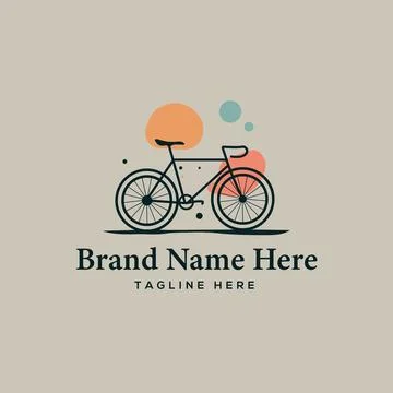 Simple Bicycle Logo Design with Polka Dots, logo template Illustrazione stock