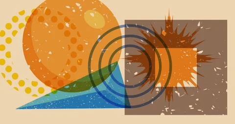 Simple big risograph shapes animation Stock Footage 282074326