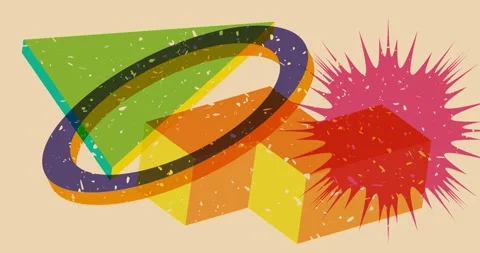 Simple big risograph shapes video Stock Footage 282074107