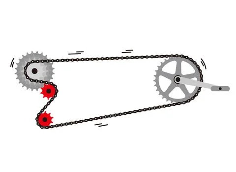 Simple bike Chain with cogwheels. Vector illustration Stock Illustration