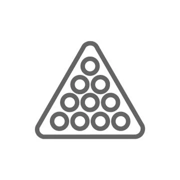 Simple billiard balls in triangle line icon. Symbol and sign illustration design Stock Illustration