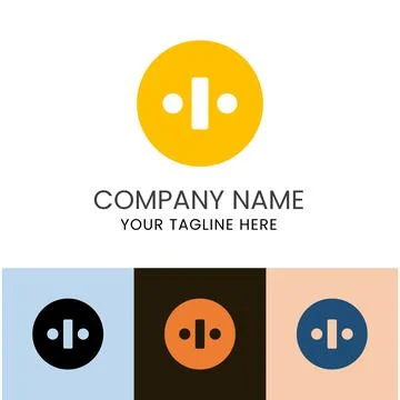 Simple binary logo with circle Stock Illustration