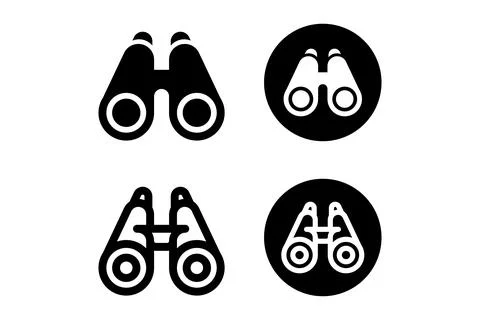 Simple binocular icon in solid and line style Stock Illustration