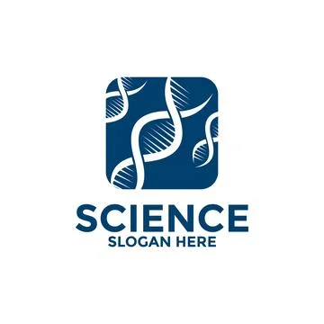 Simple Biotech with DNA Genetic Symbol Logo vector, Modern Science logo des.. Stock Illustration