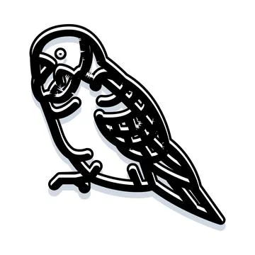 Simple bird concept standing on white background イラスト素材