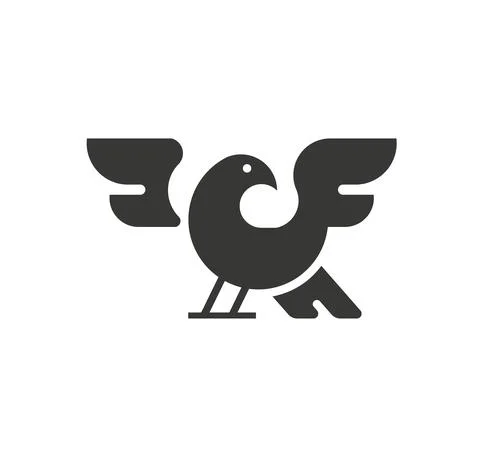 Simple bird geometrically vector Stock Illustration