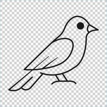 Simple Bird Icon Vector Illustration Minimalist Outline Graphic Stock Illustration