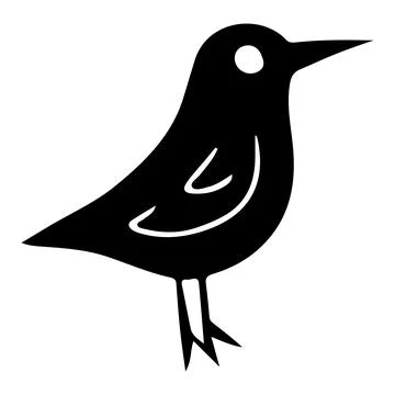 Simple Bird silhouette vector art Stock Illustration