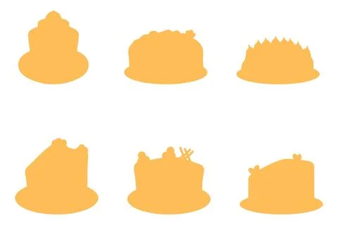 Simple birthday cake icon set Stock Illustration