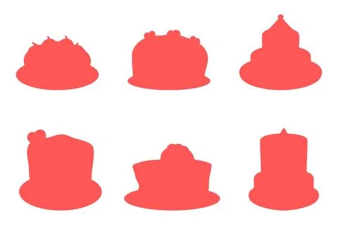 Simple birthday cake icon set Stock Illustration