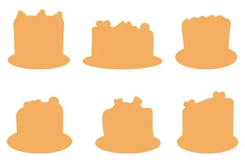 Simple birthday cake icon set Stock Illustration