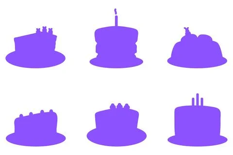 Simple birthday cake icon set Stock Illustration
