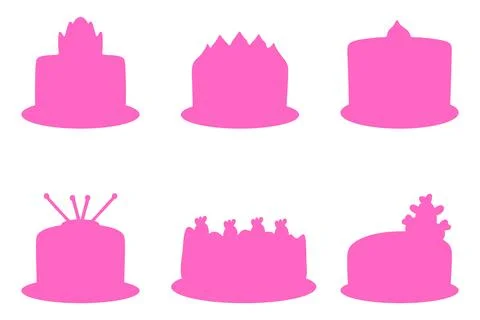 Simple birthday cake icon set Stock Illustration