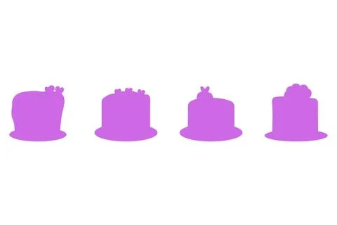 Simple birthday cake icon set Stock Illustration