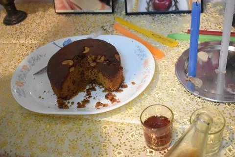 A simple Birthday cake . Stock Photos