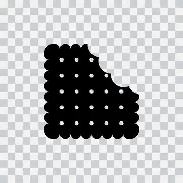 Simple biscuit icon on transparent background. Food icon. Vector Illustration Illustrazione stock