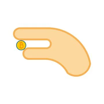 Simple Bitcoin Hold Vector Illustration Graphic Stock Illustration